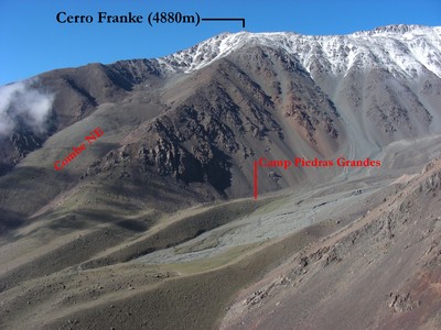 Le Cerro Franke vu du Cerro San Bernardo