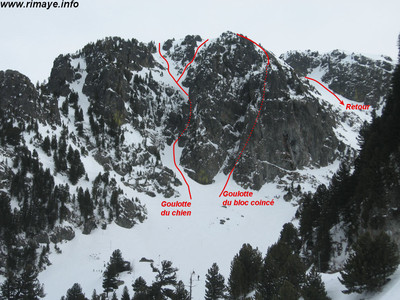 Casse Rousse - Goulotte du Chien et du bloc coincé Casse Rousse - Goulotte du Chien et du bloc coincé
