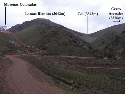 Lomas Blancas depuis la station de ski de Vallecitos