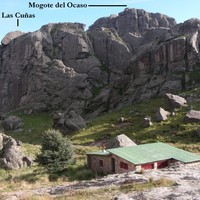 Le refuge du CAC et quelques sites d'escalade proches.