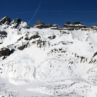 Versant S des Dents du Midi depuis la montée à la Golette