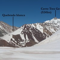 Cerro Tres Gemelos: Face NNE depuis Laguna Horcones (aout 2007)
