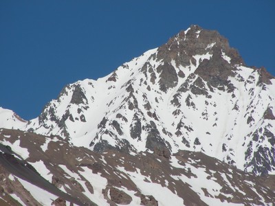 Zoom sur la face N du Pico Bonito (Tres Gemelos) en aout 2007