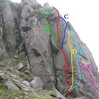 Les voies du trièdre du tabaquillo (mars 2008)
