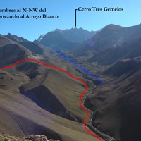 Principio del acceso N al portezuelo Laguna Seca - Arroyo Blanco, desde el refugio Grajales