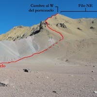 Subida por el filo E-SE desde el portrezuelo Laguna Seca - Arroyo Blanco