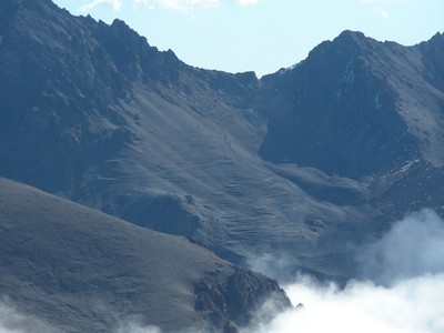 Le col du Portillo Argentino coté E, vu du Cerro Punta Negra Le col du Portillo Argentino coté E, vu du Cerro Punta Negra
