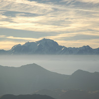 Vue depuis le sommet sur le massif du Mont Blanc