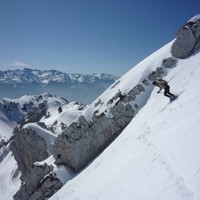 Dans la face E des Lances de Malissard