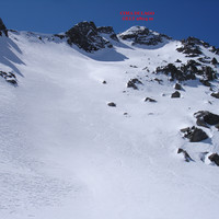 La Cima di Lago Gelt 2804 m versante NE, vista nei pressi del Passo di Caronella 2612 m.