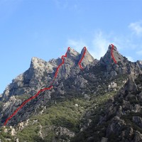 Tracés des 4 itinéraires de l'Intégrale des aiguilles