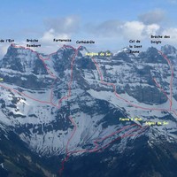Versant NW des Dents du Midi, photo prise le 13 mai 2008