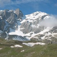 Le Grand Galibier da Les Mottets. Il Couloir nord, glacier du Clapiere