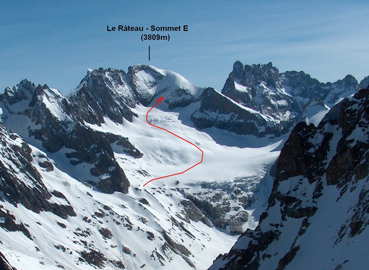 Le versant SW du Râteau et le glacier de la Selle - Camptocamp.org