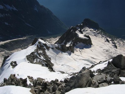 Vue de notre montée depuis le sommet Vue de notre montée depuis le sommet