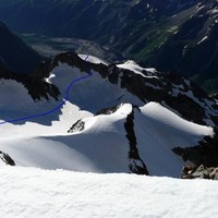 itinéraire sur le glacier