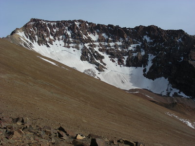 Cerro Colorado and its SE glacier in January 2007 (Cordon del Plata)