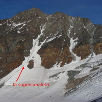 The supercanaleta on the E face of  Cerro Rincon (Cordon del Plata)