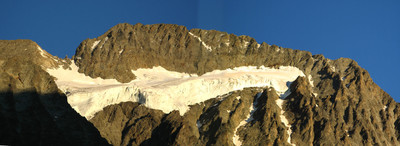 Roche de la Muzelle - vue générale depuis le lac de la Muzelle