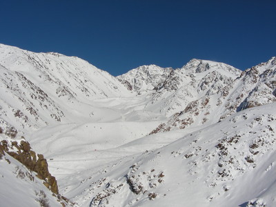 La quebrada del Vallecitos le 18 aout 2008, vue depuis le sommet de l'Andresito.
