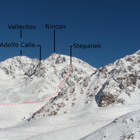 La canaleta E del Cerro Stepanek en agosto del 2008