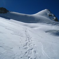 Trifthorn : arrivée au pied de la rimaye...