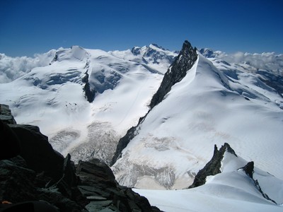 Strahlhorn et Rimpfischhorn depuis l'Allalinhorn