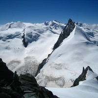 Strahlhorn et Rimpfischhorn depuis l'Allalinhorn