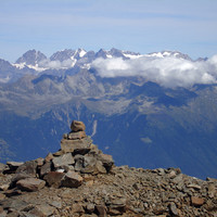 Il gruppo del Bernina dalla cima del Pizzo di Coca 3050 m.