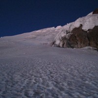 Vers l'Alphubel, trace de montée sur le flanc NE de l'Alphubel-Gletscher