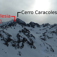La face E du Cerro Caracoles au N de Las Cuevas (sept. 2008)