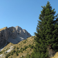 Il Pizzo di Corzene e la Valle dell'Ombra salendo alla Presolana.