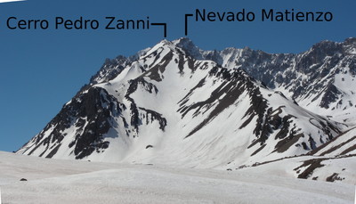 La face S du Pedro Zanni dans la quebrada de Matienzo (Argentine) en oct. 2008