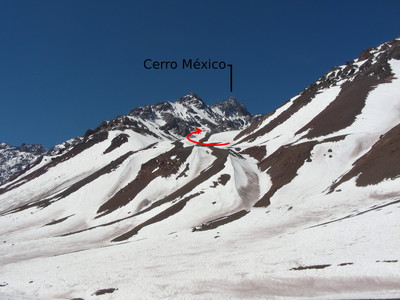 Acceso al col Mexico - Tolosa desde la quebrada de Matienzo (oct. 08) Acceso al col Mexico - Tolosa desde la quebrada de Matienzo (oct. 08)