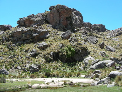 Le secteur "Lengua de suegra" vu du camping de Rio los Sauces Le secteur "Lengua de suegra" vu du camping de Rio los Sauces