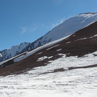 Les glaciers de la face E du Cerro Olivares, vus du Portezuelo del Olivares