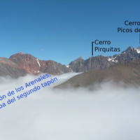 El Pirquitas y el Tres Picos del Amor, sacados desde el Punta Negra (marzo 2008)
