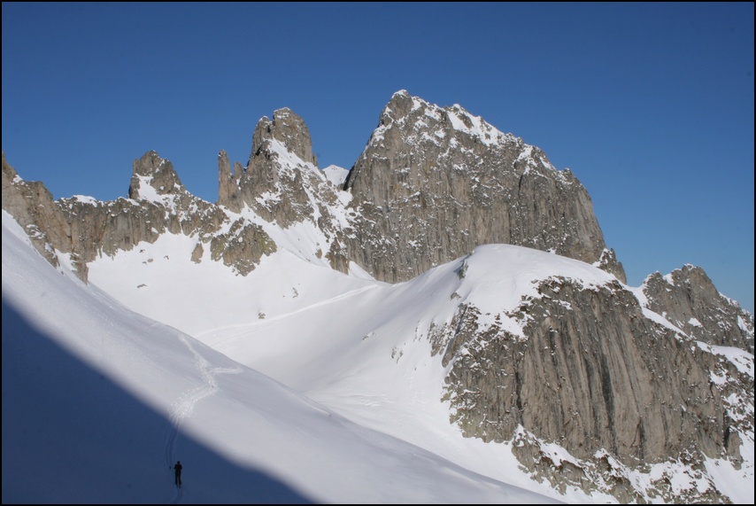 Aiguilles de la Balme, depuis le glacier de Celliers (Lauzière