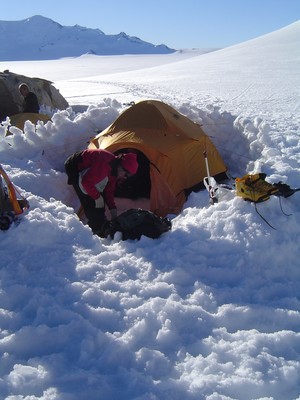 Campamento en el Circo de los Altares -Hielo Continental