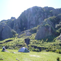 Acampando en el Valle de los Lisos.