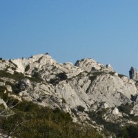 Mourièes, face S (secteur Blériotte au centre avec la grosse coulée de sika)