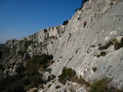 Vivi dans un 5a du secteur Blériotte (Mouriès, face S). Vivi dans un 5a du secteur Blériotte (Mouriès, face S).