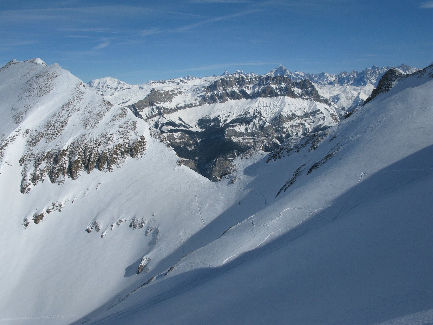 Massif du Mont-Blanc depuis le Col N des Pointes Longues