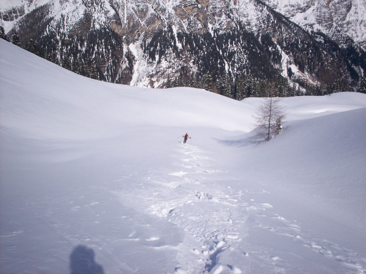 Scendendo dal Bodnerberg. Il dispiacere è svanito.