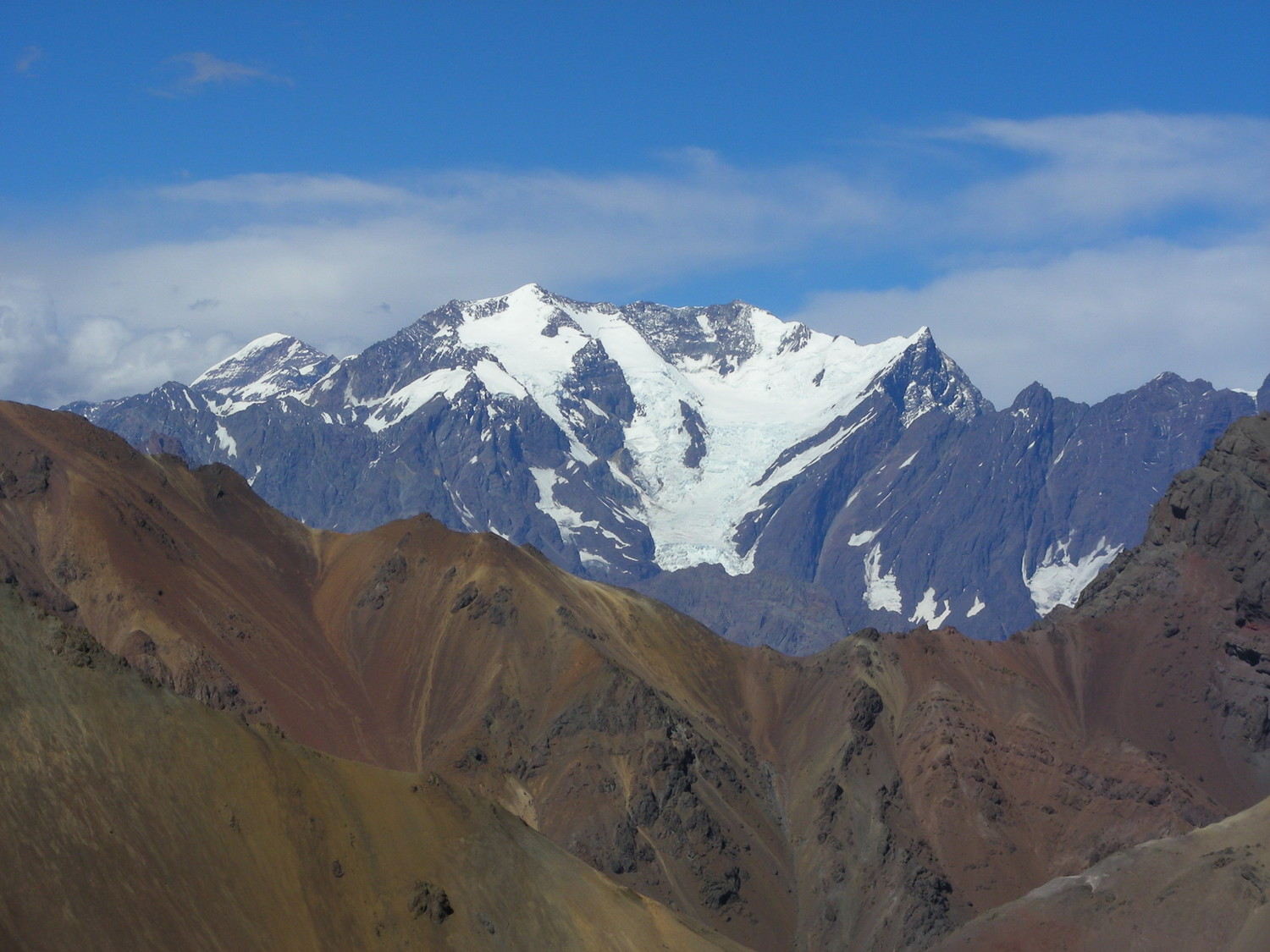 Le Juncal vu du Col des Libérateurs (Chili/Argentine)