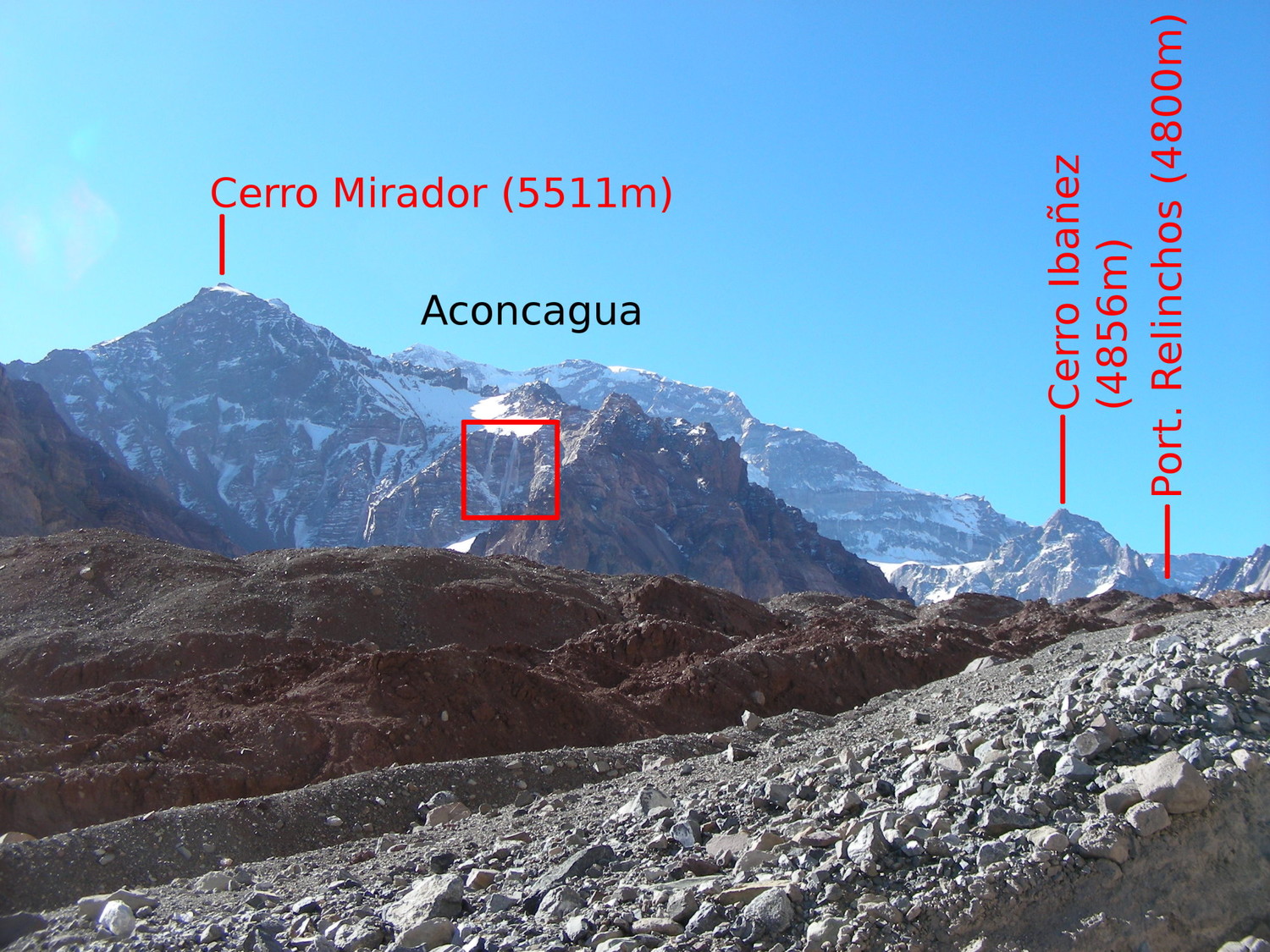 Les cascades du vallon SE du Cerro Mirador (Aconcagua)