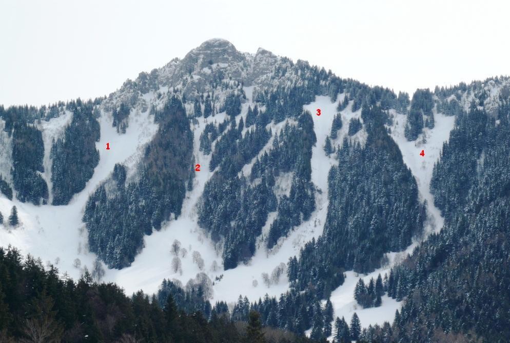 Les couloirs NW de la Riondaz