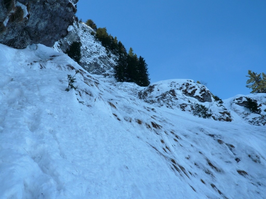 Le passage mal enneigé