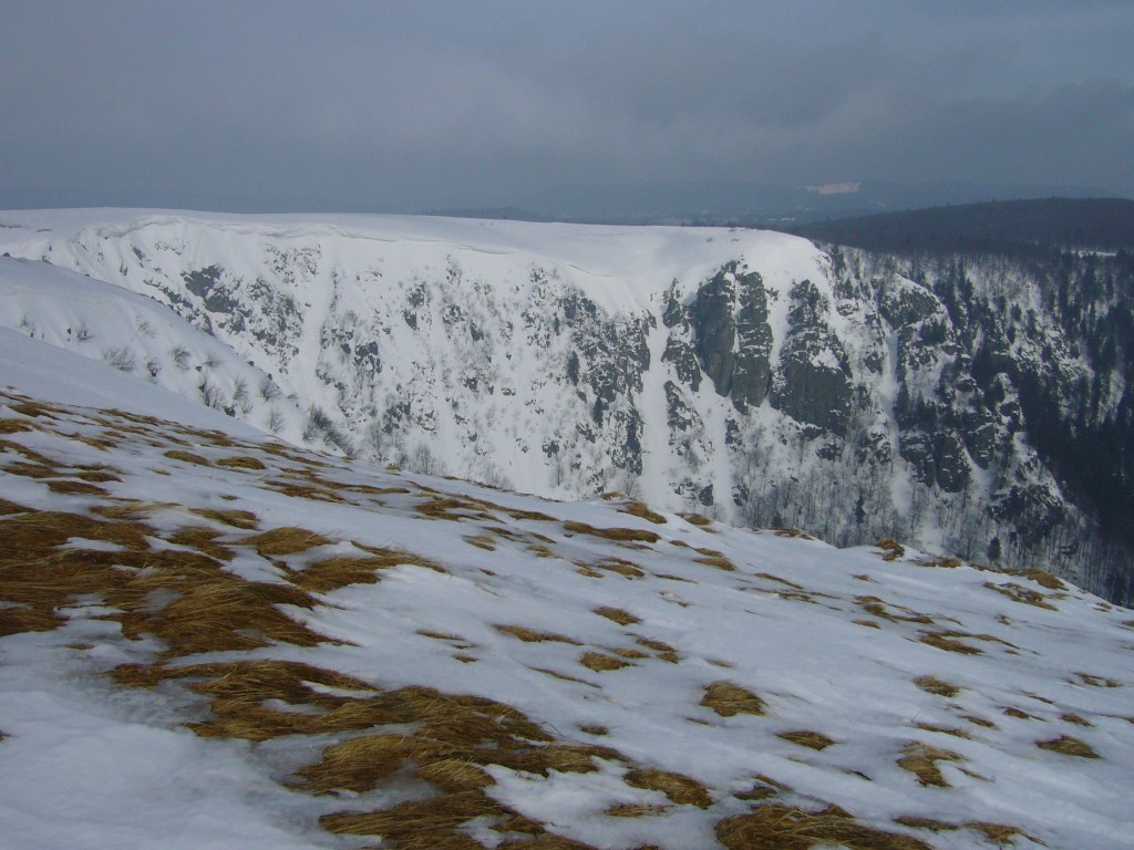 Vue sur la Martinswand et son couloir