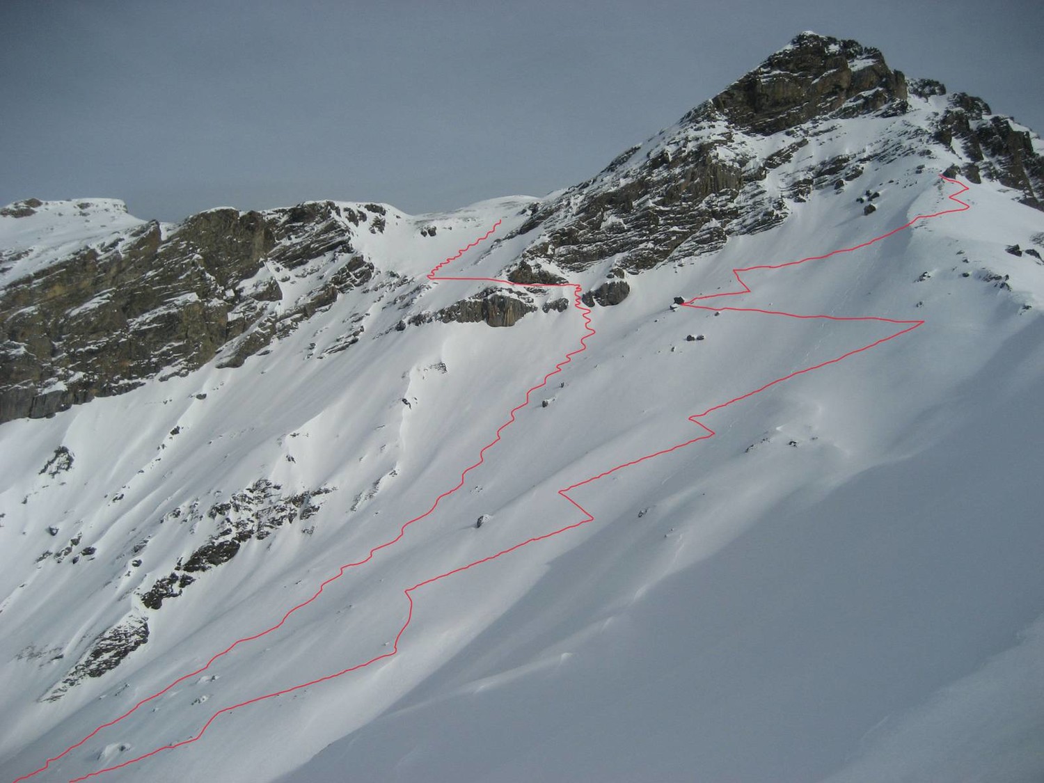 Descente de la pointe des Martinets